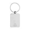 RCS recycled zinc alloy rectangle keychain with bamboo
