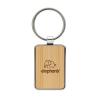 RCS recycled zinc alloy rectangle keychain with bamboo