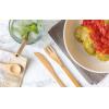 Reusable bamboo travel cutlery set