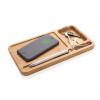 Bamboo desk organiser 10W wireless charger