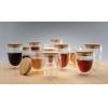 Double wall borosilicate glass with bamboo lid 350ml 2pc set