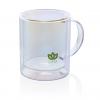 Deluxe double wall electroplated glass mug