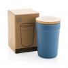 GRS certified recycled PP mug with bamboo lid