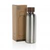 Wood RCS certified recycled stainless steel vacuum bottle
