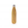 Vacuum insulated stainless steel bottle with wood print
