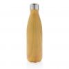 Vacuum insulated stainless steel bottle with wood print