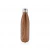 Vacuum insulated stainless steel bottle with wood print