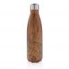 Vacuum insulated stainless steel bottle with wood print