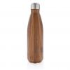 Vacuum insulated stainless steel bottle with wood print