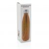 Vacuum insulated stainless steel bottle with wood print