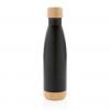Vacuum stainless steel bottle with bamboo lid and bottom
