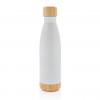 Vacuum stainless steel bottle with bamboo lid and bottom