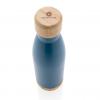 Vacuum stainless steel bottle with bamboo lid and bottom