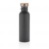 Modern stainless steel bottle with bamboo lid