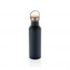 Modern stainless steel bottle with bamboo lid