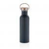 Modern stainless steel bottle with bamboo lid
