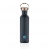 Modern stainless steel bottle with bamboo lid