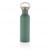 Modern stainless steel bottle with bamboo lid