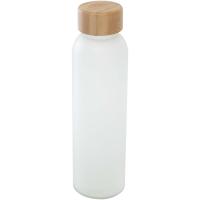 Lume 500 ml matte soda lime glass bottle with bamboo lid