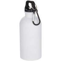 Oregon 400 ml matte RCS recycled single wall stainless steel water bottle with carabiner