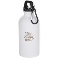 Oregon 400 ml matte RCS recycled single wall stainless steel water bottle with carabiner