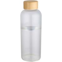 Mirage 650 ml single-walled borosilicate glass bottle with bamboo lid