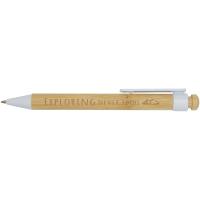 Rattan bamboo and recycled plastic ballpoint pen (black ink)