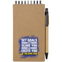 Flipper sticky notepad with ballpoint pen (black ink)