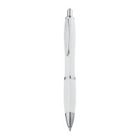 Plastic ball pen with metal clip