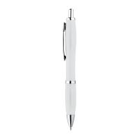 Plastic ball pen with metal clip