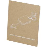 Reel 6-in-1 retractable bamboo key ring charging cable