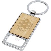 Snapper bamboo keychain with bottle opener