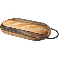 Prestige acacia wood chopping board with bread knife