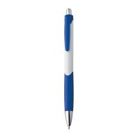 Plastic ball pen with rubber grip zone