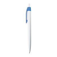 White plastic ball pen with coloured clip