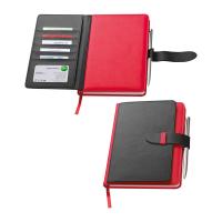 Notebook with business card compartments
