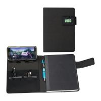 DIN A5 notebook with LED light and powerbank