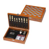 Playset with hip flask, chess and card game