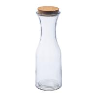 Glass carafe with cork lid