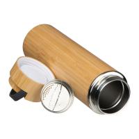 Stainless steel drinking bottle bamboo