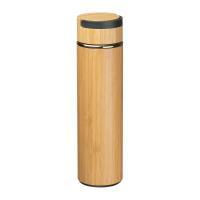Stainless steel drinking bottle bamboo