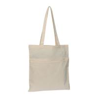 Cotton bag with closable front pocket