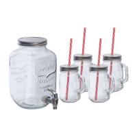 Glass dispenser with 4 jugs, 4000 ml + 4 × 450 ml