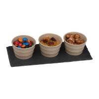 Small bowls set with slate board