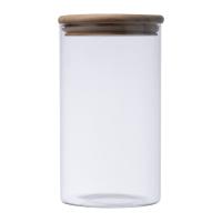 Borosilicate glass jar with pine wood lid, 1000 ml