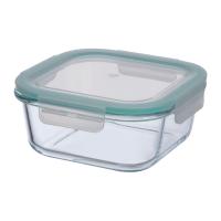Glass container with lid, suitable for microwave