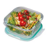 Glass container with lid, suitable for microwave