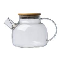 Glass jug with bamboo lid, 1000ml