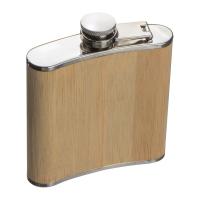 Hip flask with bamboo cover, 170 ml