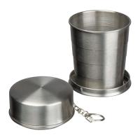 Foldable stainless steel drinking cup, 250 ml